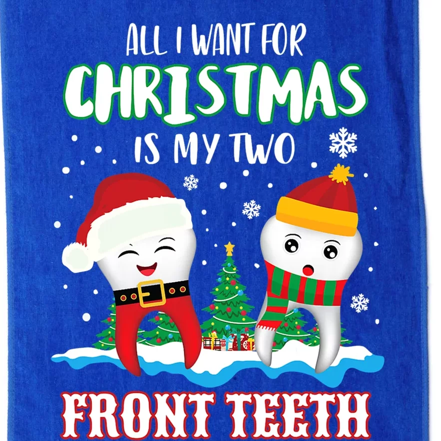 All I Want For Christmas Is My Two Front Teeth Xmas Gift Platinum Collection Golf Towel