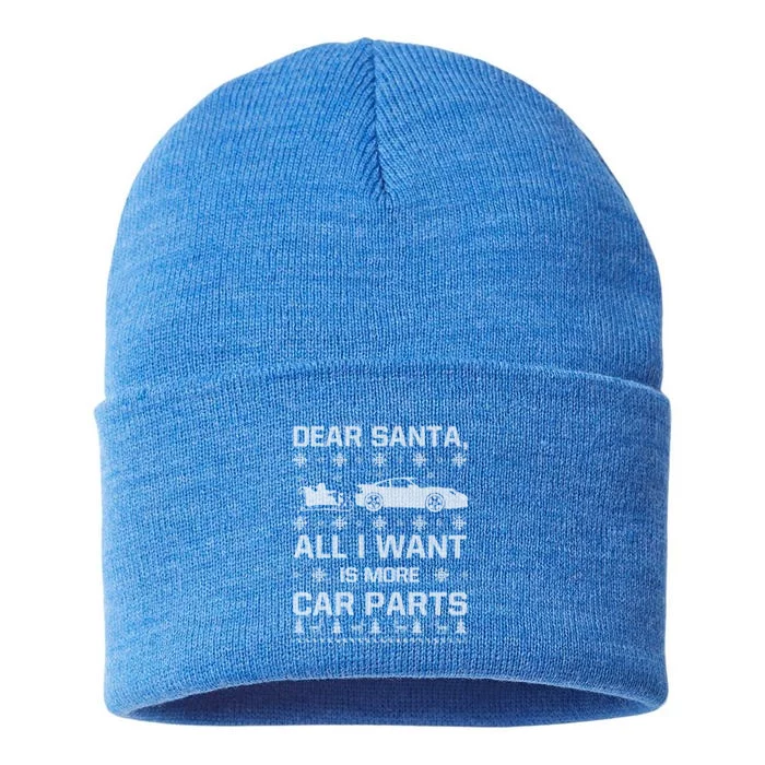 All I Want Is More Car Parts Christmas Funny Gift Gift Sustainable Knit Beanie