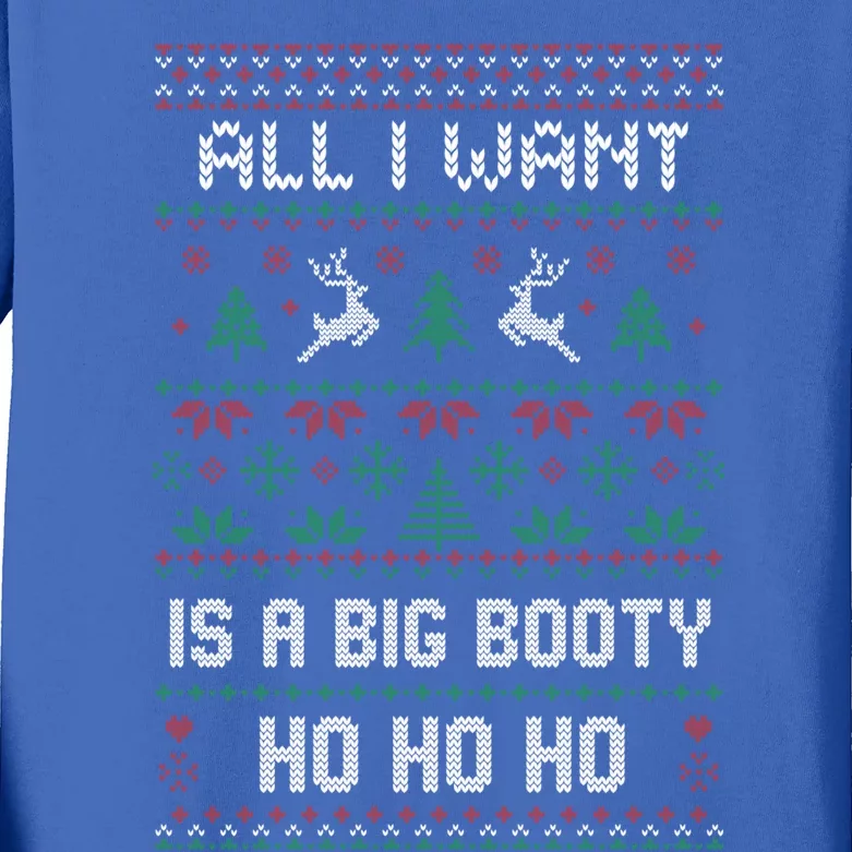 All I Want Is A Big Booty Ho For Christmas Gift Ugly Gift Kids Long Sleeve Shirt