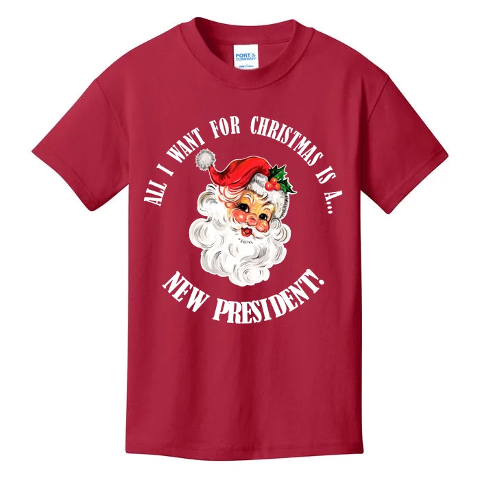 All I Want For Christmas Is A New President Funny Word Play Kids T-Shirt