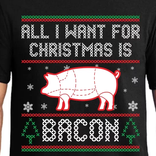 All I Want For Christmas Is Bacon Pig Ugly Christmas Sweater Gift Pajama Set