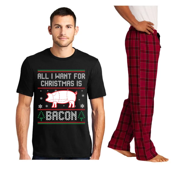 All I Want For Christmas Is Bacon Pig Ugly Christmas Sweater Gift Pajama Set