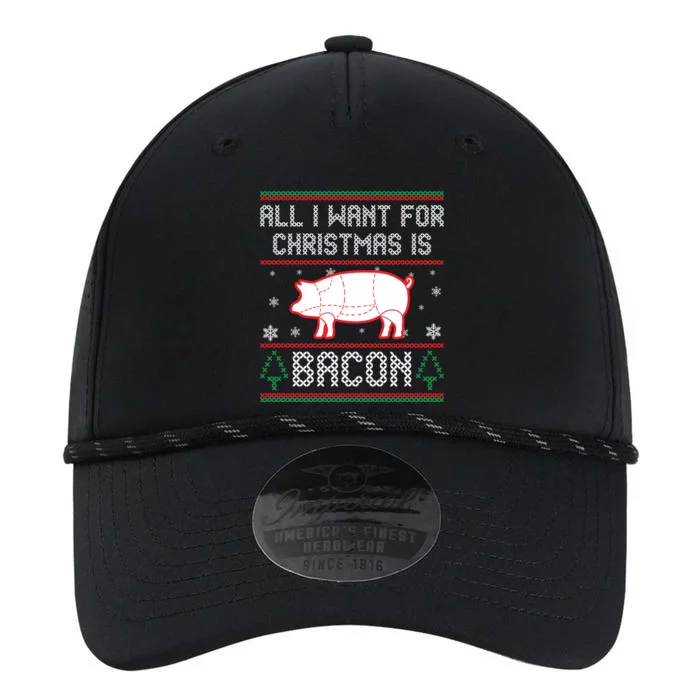 All I Want For Christmas Is Bacon Pig Ugly Christmas Sweater Gift Performance The Dyno Cap