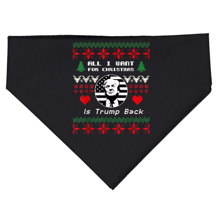 All I Want For Christmas Is Trump Back And New President USA-Made Doggie Bandana