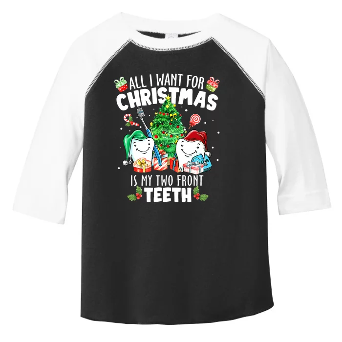 All I want for Christmas is My Two Front Teeth Santa Xmas Toddler Fine Jersey T-Shirt