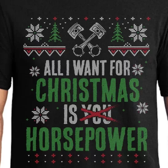 All I Want For Christmas Is Horsepower Xmas Cute Gift Pajama Set