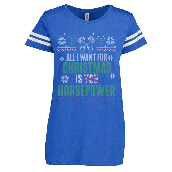 All I Want For Christmas Is Horsepower Xmas Cute Gift Enza Ladies Jersey Football T-Shirt