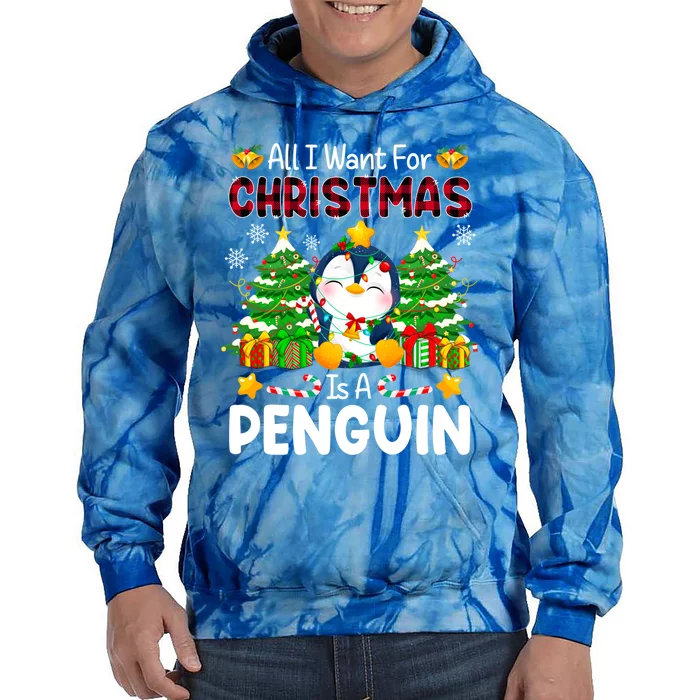 All I Want For Christmas Is A Penguin Animals Arctic Polar Gift Tie Dye Hoodie