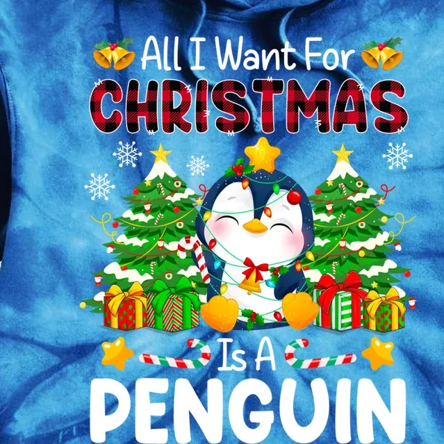 All I Want For Christmas Is A Penguin Animals Arctic Polar Gift Tie Dye Hoodie