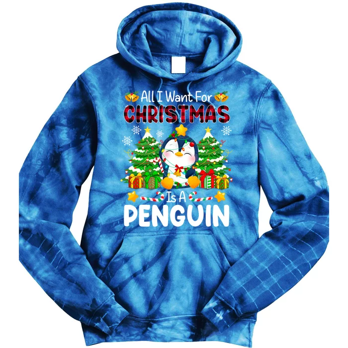 All I Want For Christmas Is A Penguin Animals Arctic Polar Gift Tie Dye Hoodie