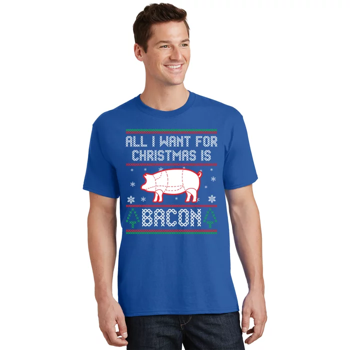 All I Want For Christmas Is Bacon Pig Ugly Christmas Sweater Gift T-Shirt