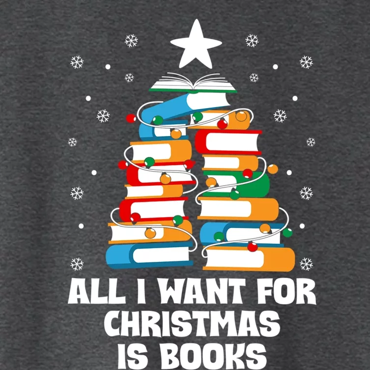 All I Want For Christmas Is Books Xmas Book Reader Reading Gift Women's Crop Top Tee