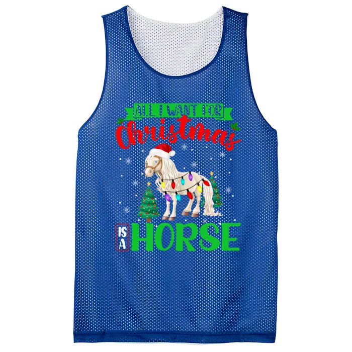 All I Want For Christmas Is A Horse Xmas Santa Horse Gift Mesh Reversible Basketball Jersey Tank