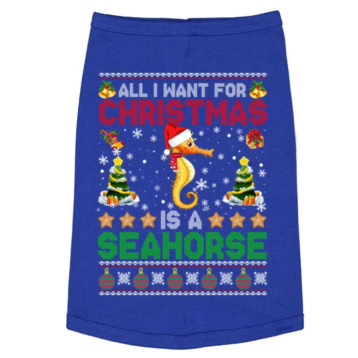 All I Want For Christmas Is A Seahorse Ugly Sweater Farmer Gift Doggie Tank