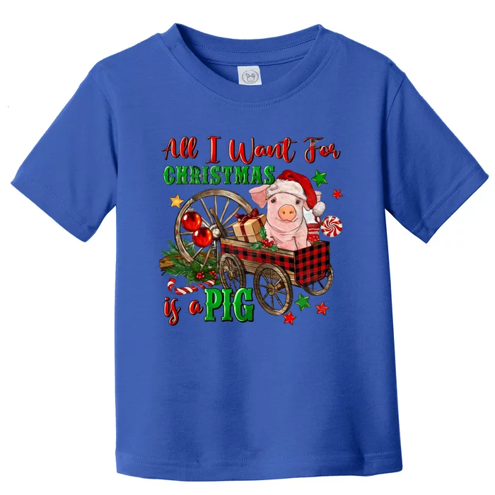 All I Want For Christmas Is A Pig Merry Christmas Pajamas Gift Toddler T-Shirt