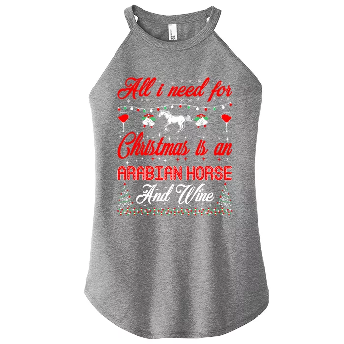 All I Want For Christmas Arabian Horse And Wine Gift Women’s Perfect Tri Rocker Tank