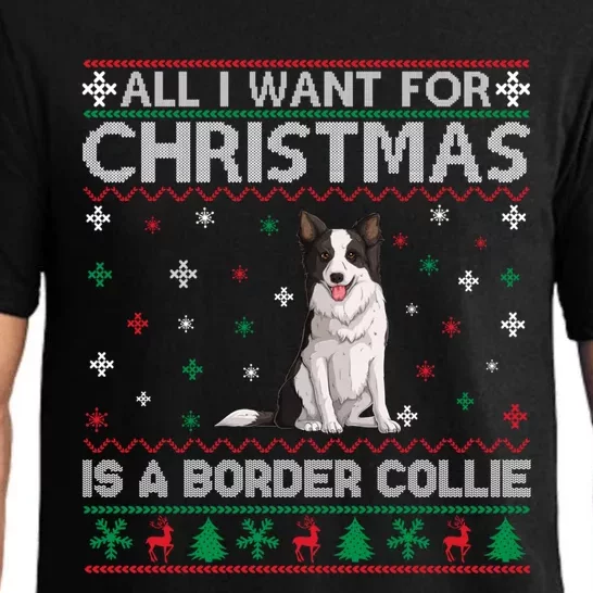 All I Want For Christmas Is A Border Collie Dog Ugly Xmas Gift Pajama Set