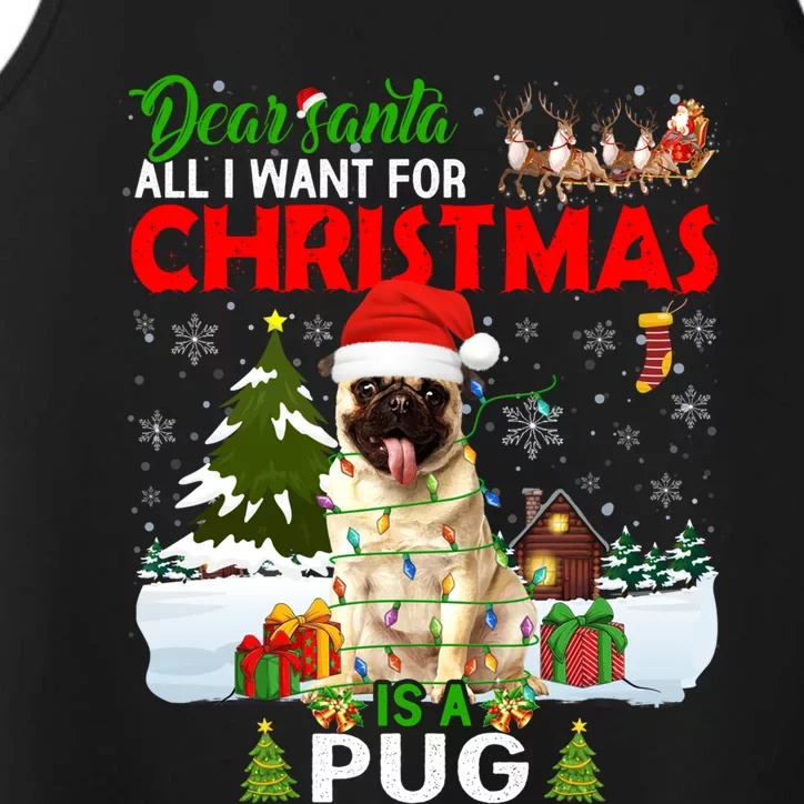 All I Want For Christmas Is A Pug Dog Matching Family Pajama Gift Performance Tank