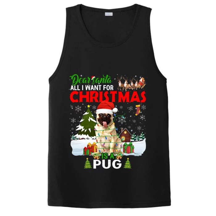 All I Want For Christmas Is A Pug Dog Matching Family Pajama Gift Performance Tank