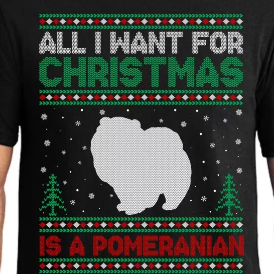 All I Want For Xmas Is A Pomeranian Dog Ugly Xmas Sweater Meaningful Gift Pajama Set