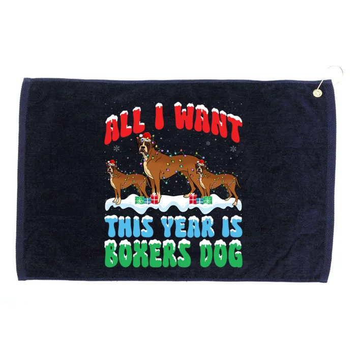 All I Want This Year Is Boxer Dog Wearing Christmas Hat Great Gift Grommeted Golf Towel