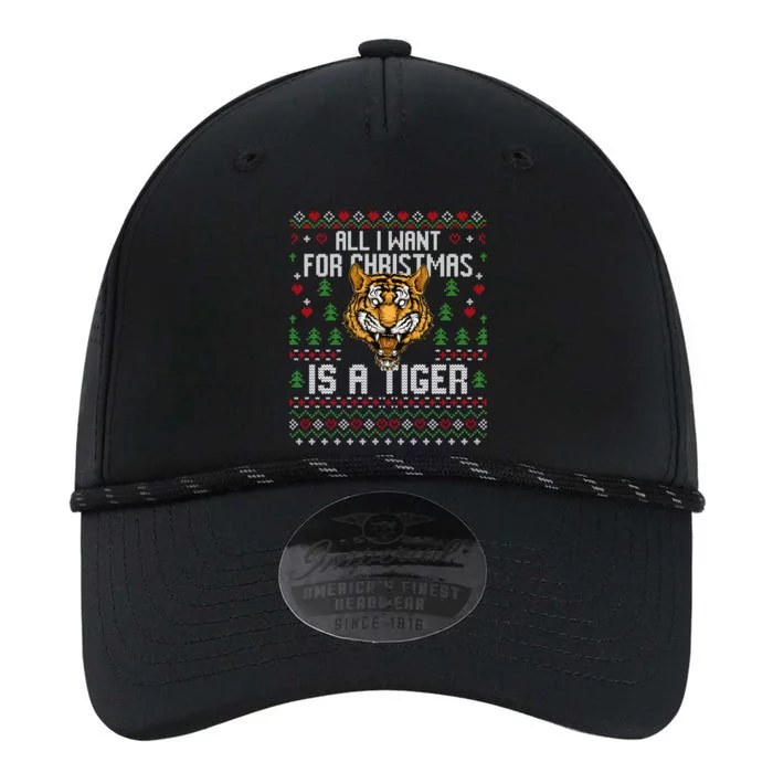 All I Want For Christmas Is A Tiger Ugly Xmas Tiger Lover Gift Performance The Dyno Cap