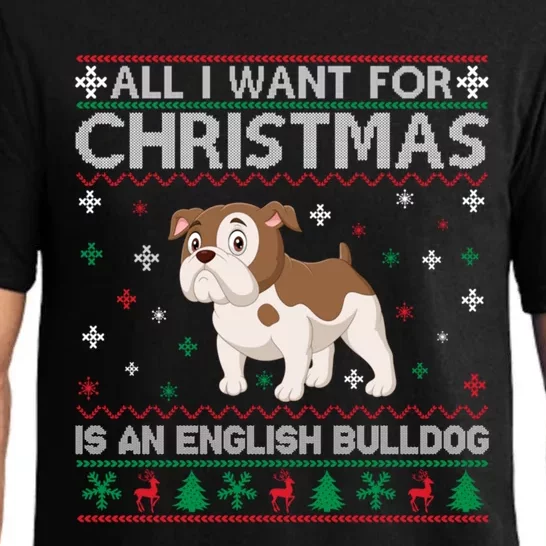 All I Want For Christmas Is An English Bulldog Ugly Xmas Great Gift Pajama Set