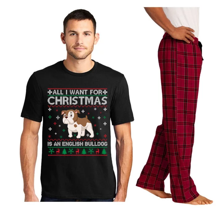 All I Want For Christmas Is An English Bulldog Ugly Xmas Great Gift Pajama Set