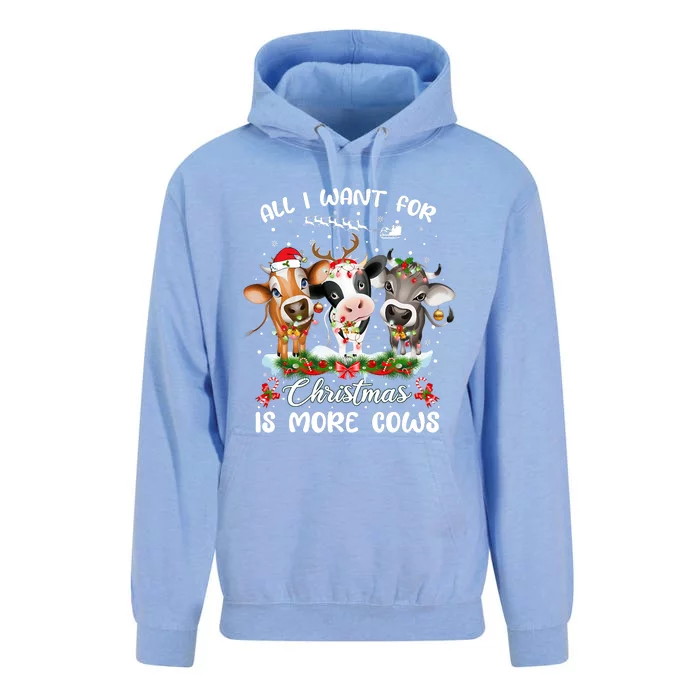 All I Want For Christmas Is More Cows Xmas Pajamas Unisex Surf Hoodie