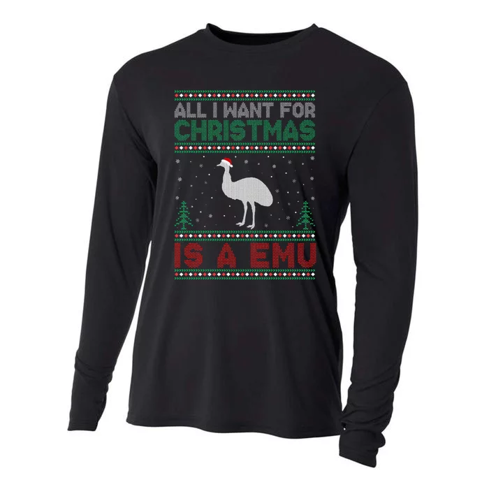 All I Want for Xmas is an Emu Ugly Christmas Sweater Cooling Performance Long Sleeve Crew