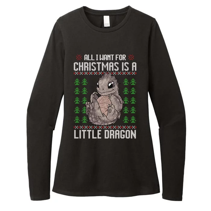 All I Want For Christmas Is A Dragon Ugly Xmas Gift Womens CVC Long Sleeve Shirt