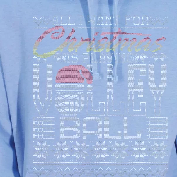 All I Want For Christmas Is To Play Volleyball Ugly Sweater Unisex Surf Hoodie