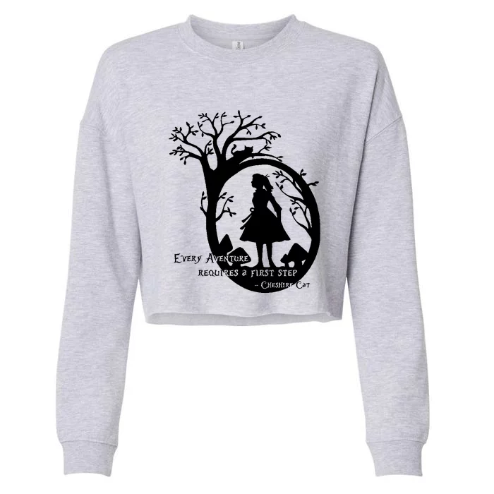 Alice In Wonderland Adventure Funny Cropped Pullover Crew