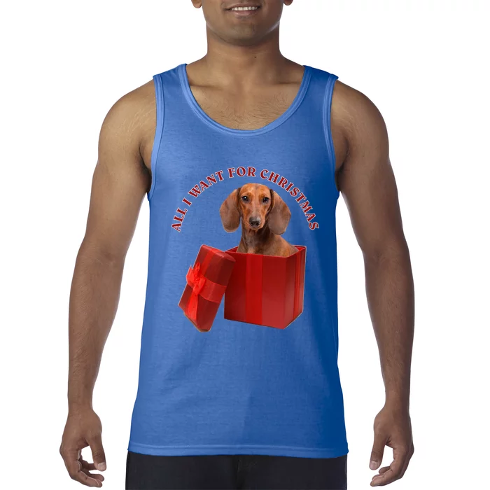 All I Want For Christmas Dachshund Gift Tank Top