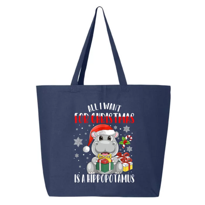 All I Want For Christmas Is A Hippopotamus Xmas Hippo Cool Gift 25L Jumbo Tote