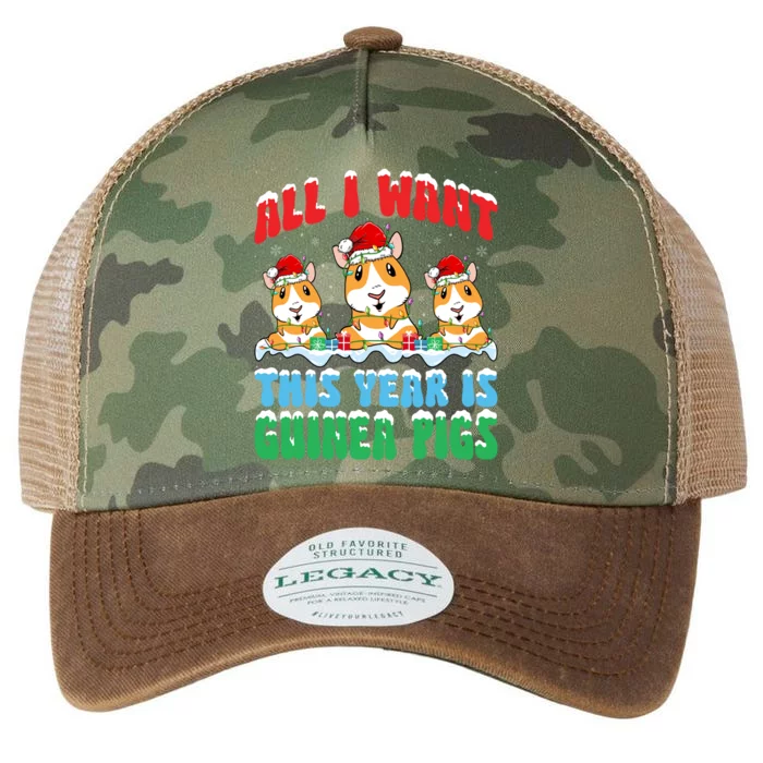 All I Want This Year Is Guinea Pig Wearing Christmas Hat Great Gift Legacy Tie Dye Trucker Hat