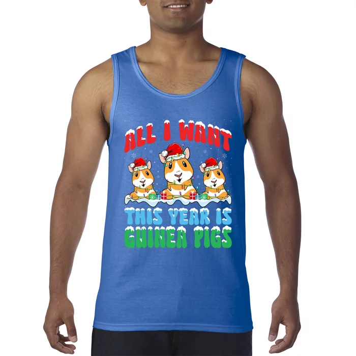 All I Want This Year Is Guinea Pig Wearing Christmas Hat Great Gift Tank Top