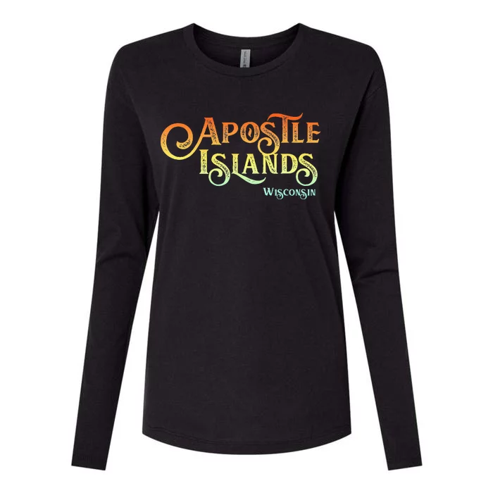 Apostle Islands Wisconsin Tourist Souvenir Gift Womens Cotton Relaxed Long Sleeve T-Shirt