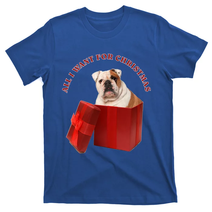 All I Want For Christmas English Bulldog Funny Gift T-Shirt