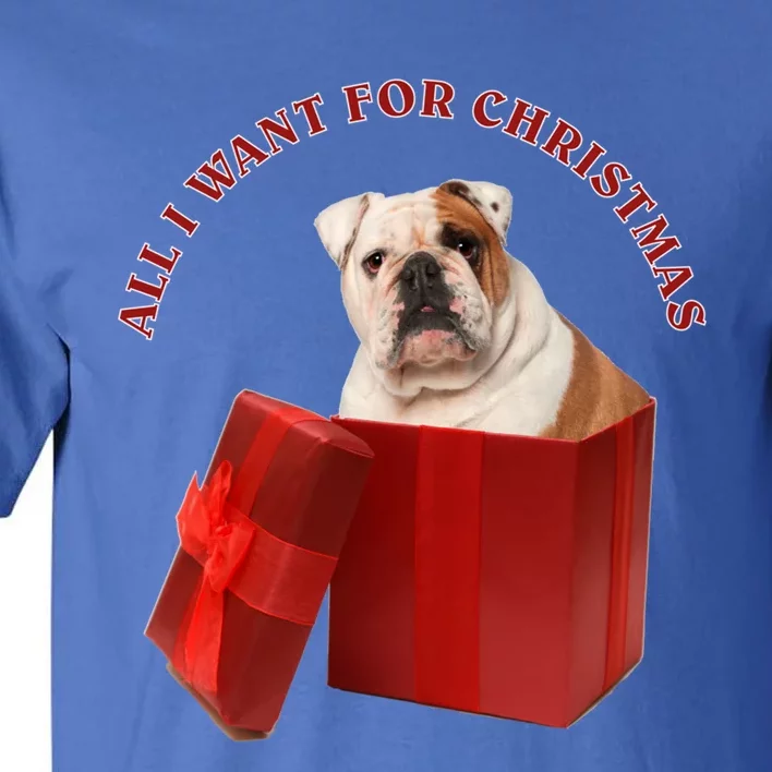 All I Want For Christmas English Bulldog Funny Gift Tall T-Shirt