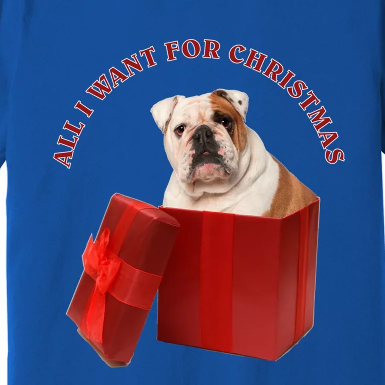 All I Want For Christmas English Bulldog Funny Gift Premium T-Shirt