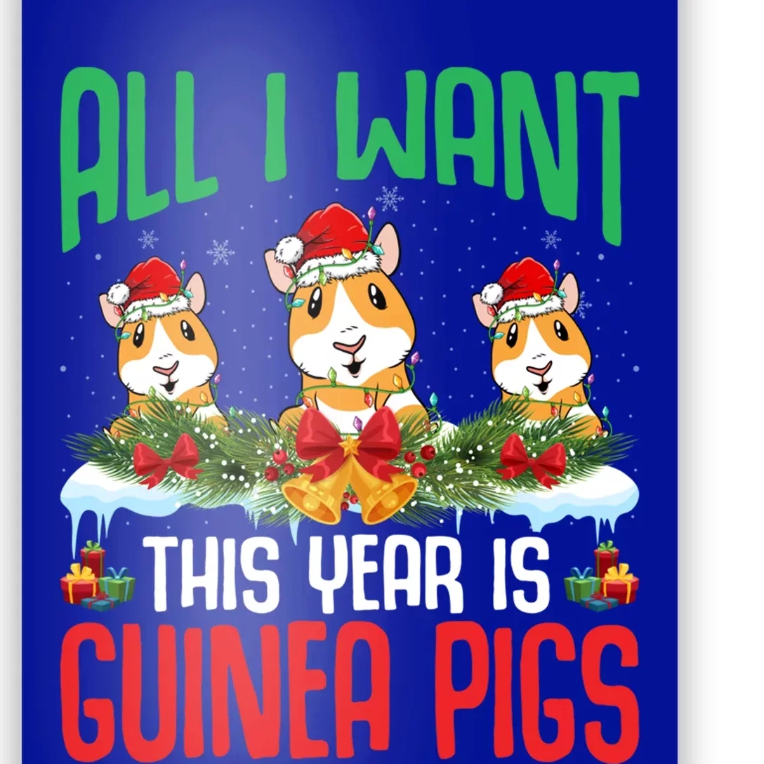 All I Want This Year Is Guinea Pigs Wearing Hat Christmas Gift Poster