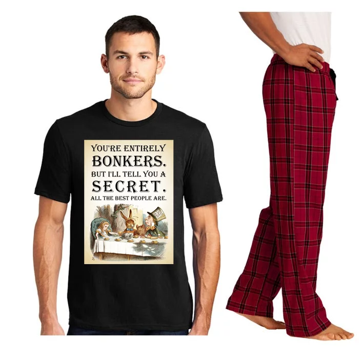 Alice In Wonderland Tea Party YouRe Entirely Bonkers Quote Pajama Set