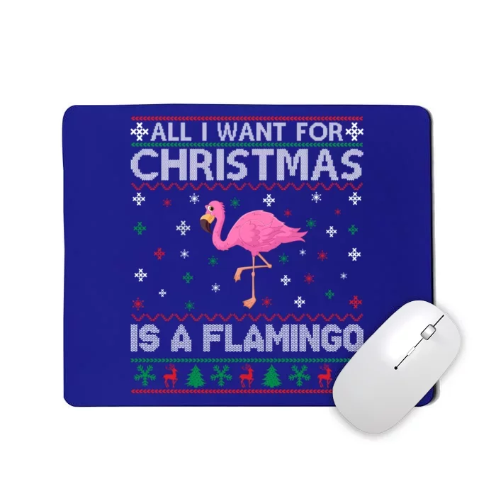 All I Want For Christmas Is A Flamingo Ugly Xmas Sweater Gift Mousepad