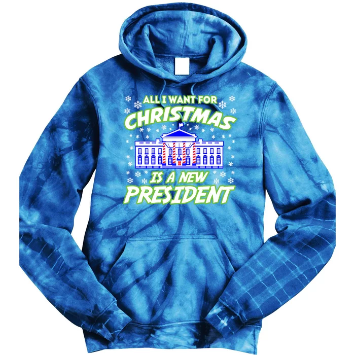 All I Want For Christmas Is A New Presiden Gift Tie Dye Hoodie