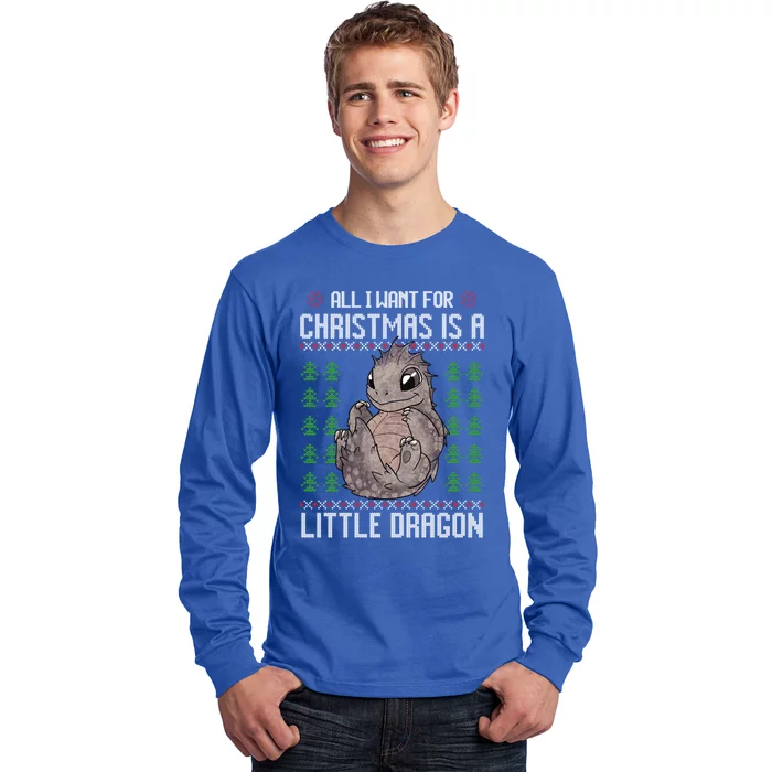 All I Want For Christmas Is A Dragon Ugly Xmas Sweater Gift Long Sleeve Shirt