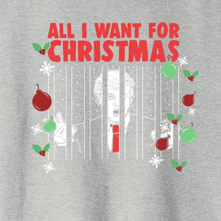 All I Want For Christmas Anti Trump Prison Jail Gift Women's Crop Top Tee