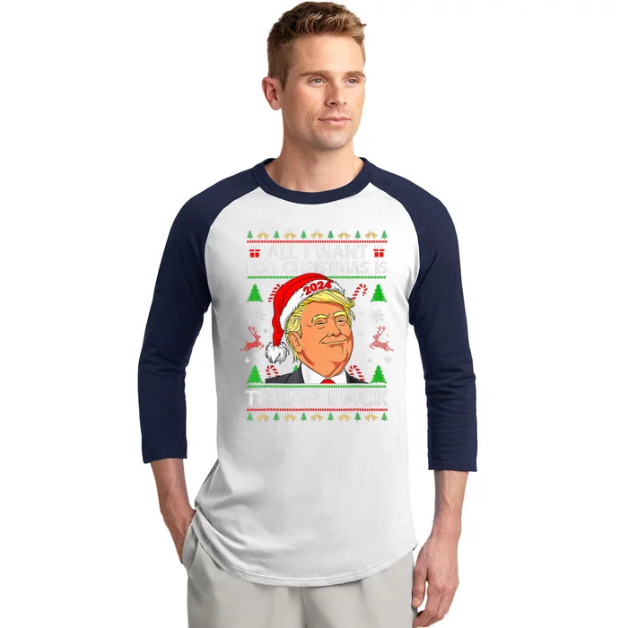 All I Want For Christmas Is Trump Back 2024 Baseball Sleeve Shirt