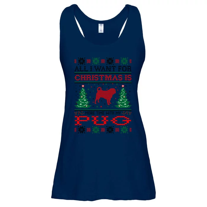 All I Want For Christmas More Time With Pug Great Gift Ladies Essential Flowy Tank