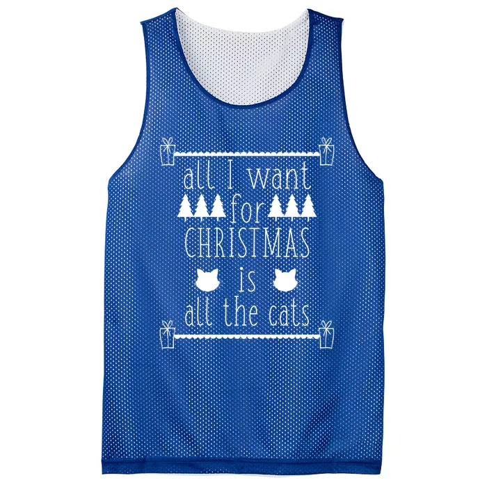 All I Want For Christmas Is All The Cats Holiday Cat Lover Gift Mesh Reversible Basketball Jersey Tank